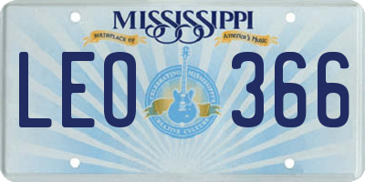 MS license plate LEO366