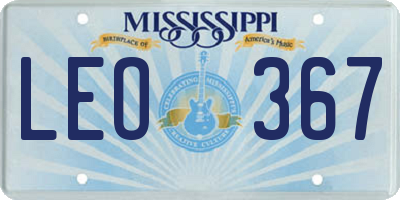 MS license plate LEO367
