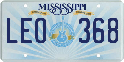 MS license plate LEO368