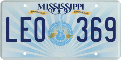 MS license plate LEO369