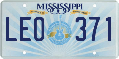 MS license plate LEO371