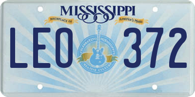 MS license plate LEO372
