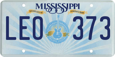 MS license plate LEO373