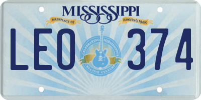 MS license plate LEO374