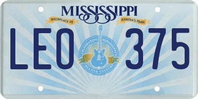 MS license plate LEO375