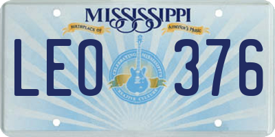 MS license plate LEO376