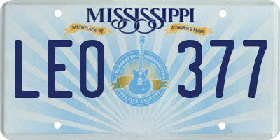 MS license plate LEO377
