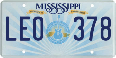 MS license plate LEO378