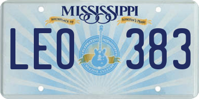 MS license plate LEO383