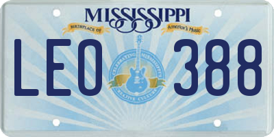 MS license plate LEO388