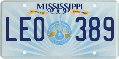 MS license plate LEO389