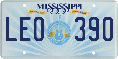 MS license plate LEO390
