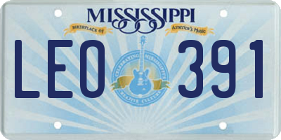 MS license plate LEO391