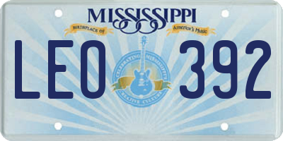 MS license plate LEO392