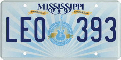 MS license plate LEO393
