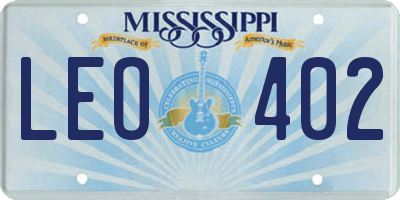 MS license plate LEO402