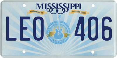MS license plate LEO406