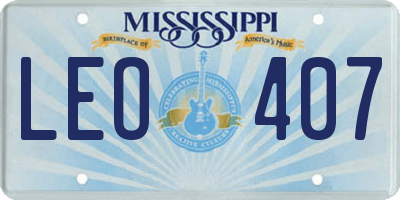 MS license plate LEO407
