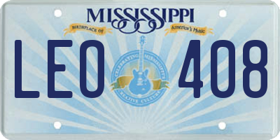 MS license plate LEO408