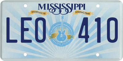 MS license plate LEO410