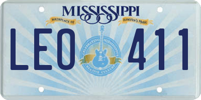 MS license plate LEO411