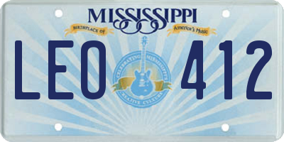 MS license plate LEO412