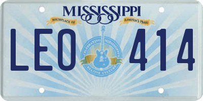 MS license plate LEO414