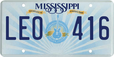 MS license plate LEO416
