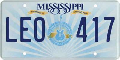 MS license plate LEO417