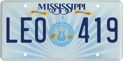 MS license plate LEO419