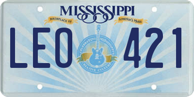 MS license plate LEO421