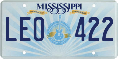 MS license plate LEO422
