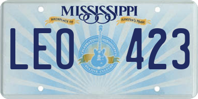 MS license plate LEO423