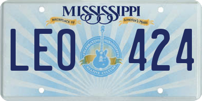 MS license plate LEO424