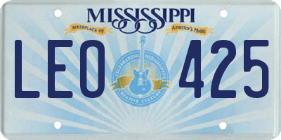 MS license plate LEO425
