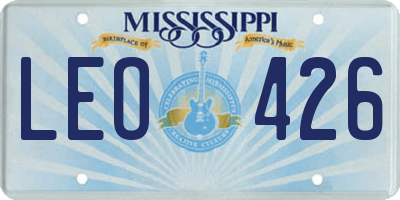 MS license plate LEO426