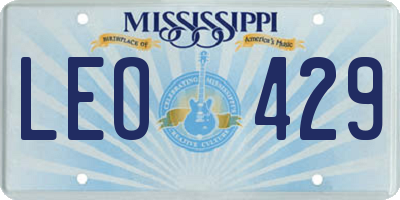 MS license plate LEO429