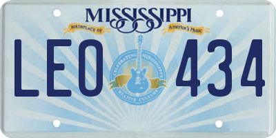 MS license plate LEO434