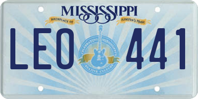 MS license plate LEO441
