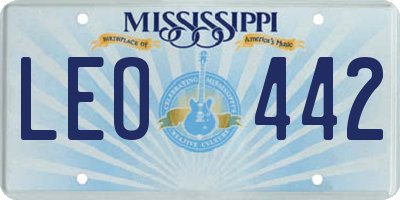 MS license plate LEO442