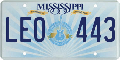 MS license plate LEO443