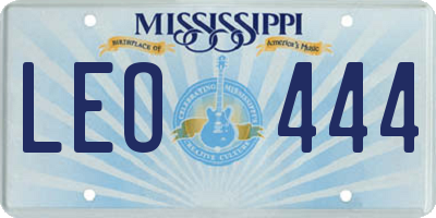 MS license plate LEO444