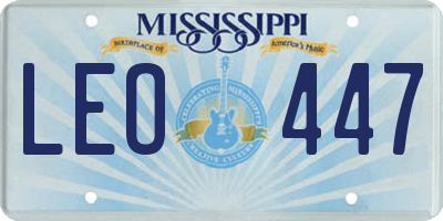 MS license plate LEO447