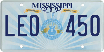 MS license plate LEO450