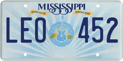 MS license plate LEO452