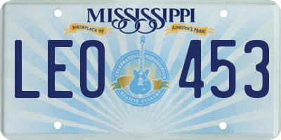 MS license plate LEO453