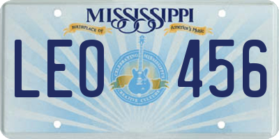MS license plate LEO456