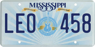MS license plate LEO458