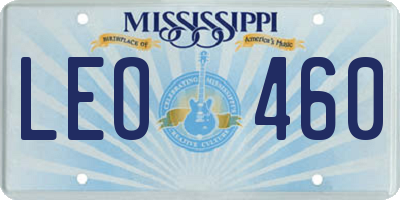 MS license plate LEO460
