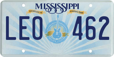 MS license plate LEO462